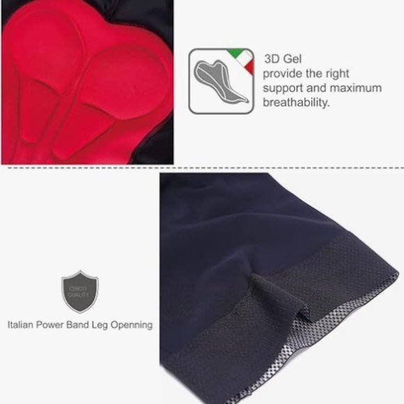 CEROTIPOLAR Cycling Bibs Men, Long Riding Pad Bicycle Biking Bib Shorts … - Picture 4 of 9